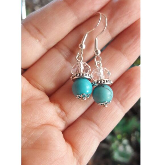 Artisan earrings  342#Fs NEW bohemian Crystal earrings Howlite gemstone earrings - Picture 4 of 5